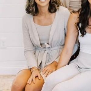 Three Piece Loungewear Set- Robe, CropTank, Shorts